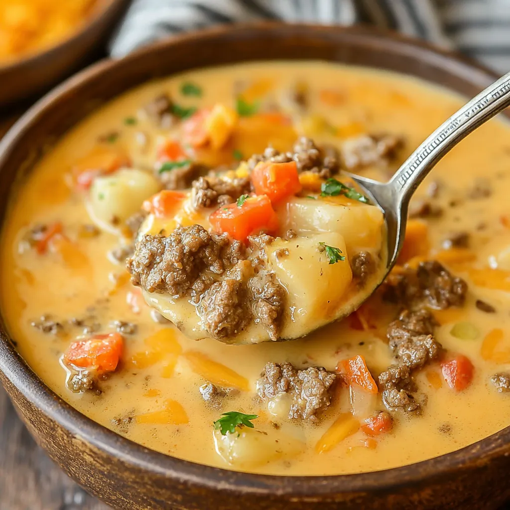 CROCKPOT CHEESEBURGER SOUP ULTIMATE EASY