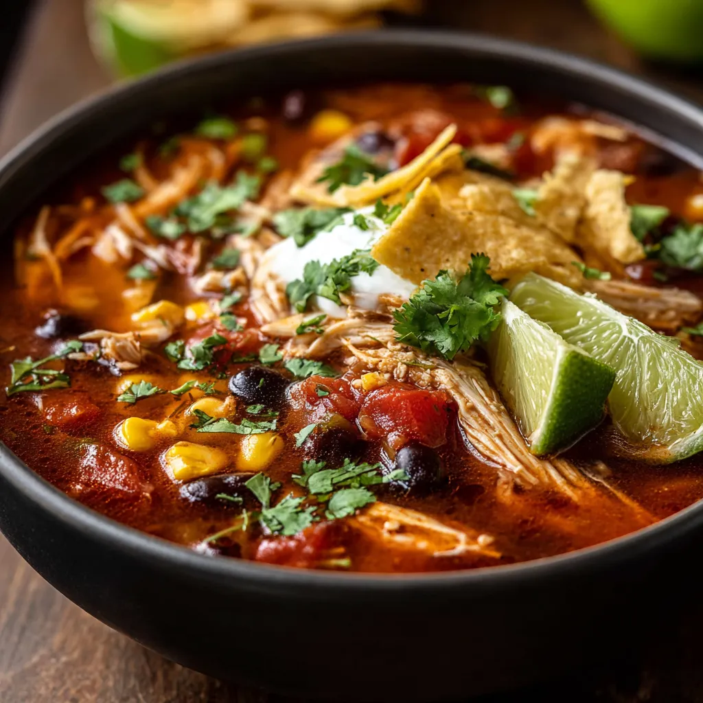 CROCKPOT CHICKEN TORTILLA SOUP EASY