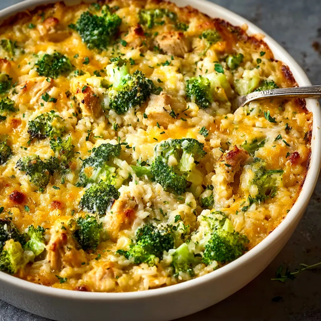 EASY CHICKEN BROCCOLI RICE CASSEROLE