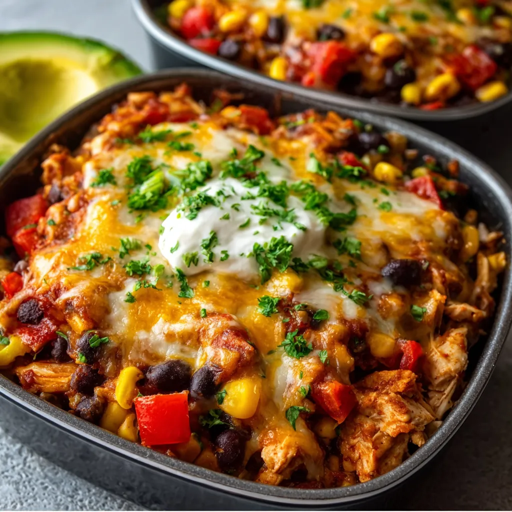 A vibrant and appetizing featured image showcasing delicious Chicken Enchilada Bowls, perfect for a quick and flavorful meal.