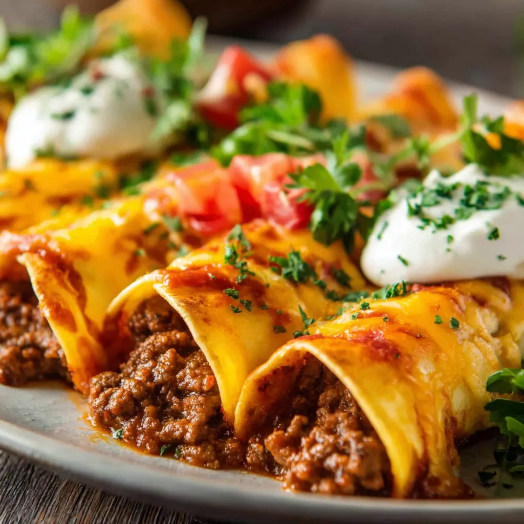 EASY GROUND BEEF ENCHILADAS