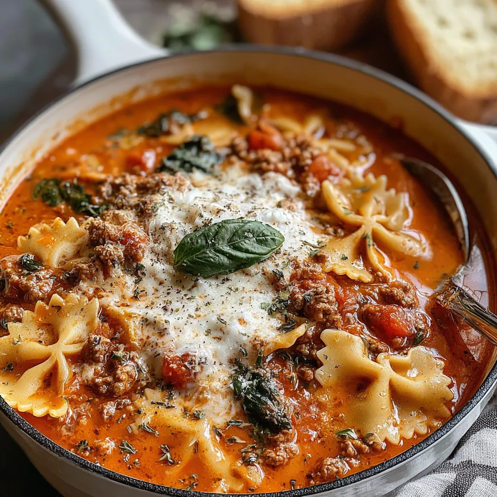 EASY ONE POT LASAGNA SOUP