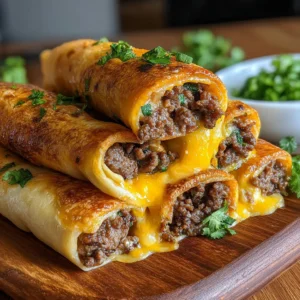 Garlic Butter Beef Cheeseburger Rollups featured image showcases a delicious and easy-to-make recipe perfect for dinner.