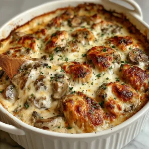 GARLIC MUSHROOM CHICKEN CASSEROLE ULTIMATE 2 Featured image of a creamy Garlic Mushroom Chicken Casserole, perfect for a comforting weeknight dinner.