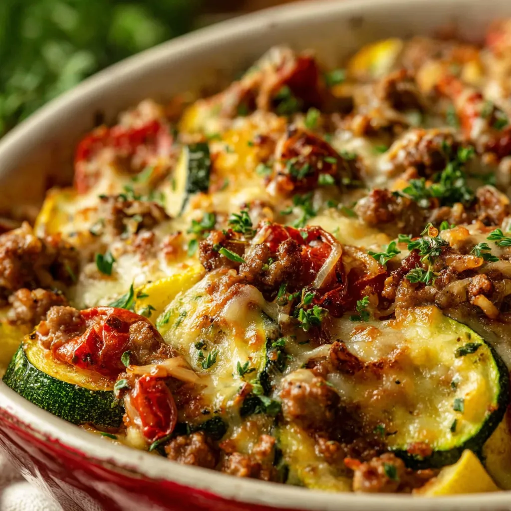 GROUND TURKEY ZUCCHINI CASSEROLE AMAZING