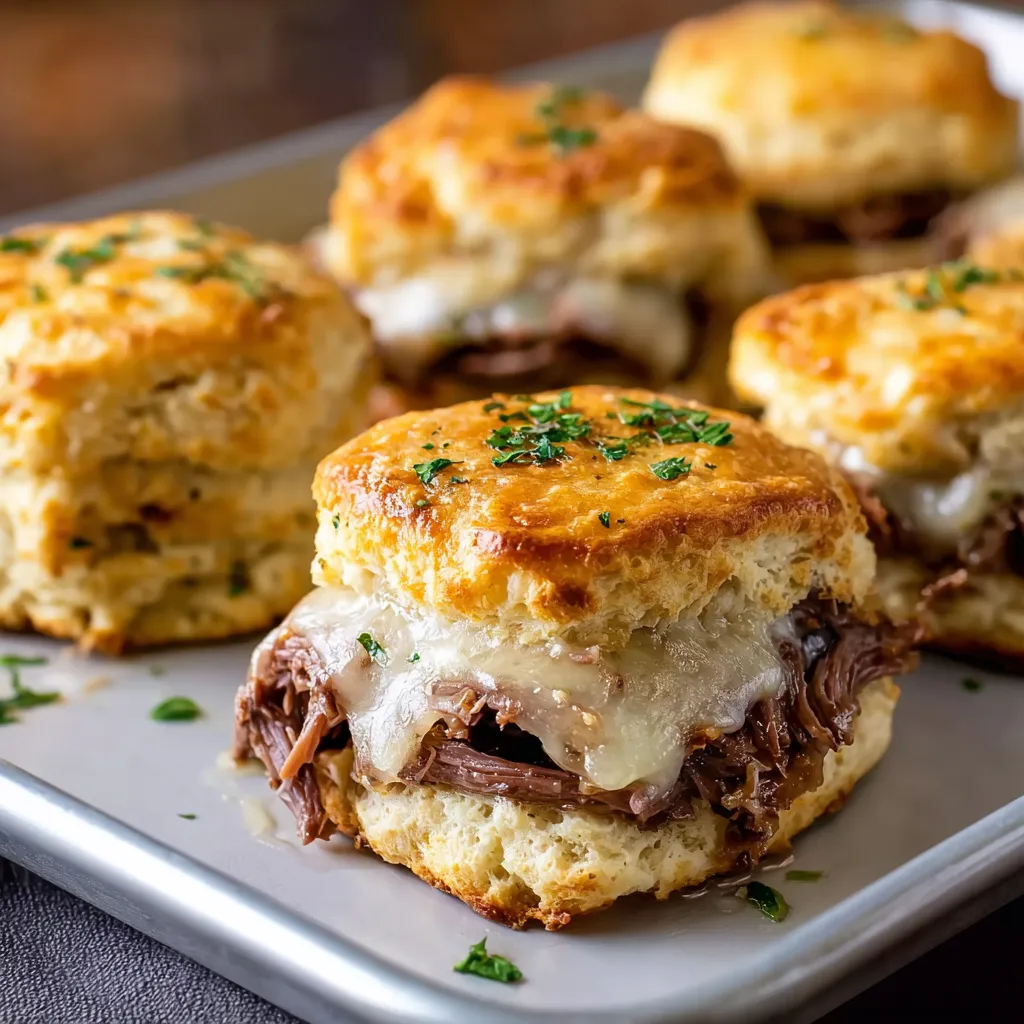 IRRESISTIBLE BAKED FRENCH DIP BISCUITS