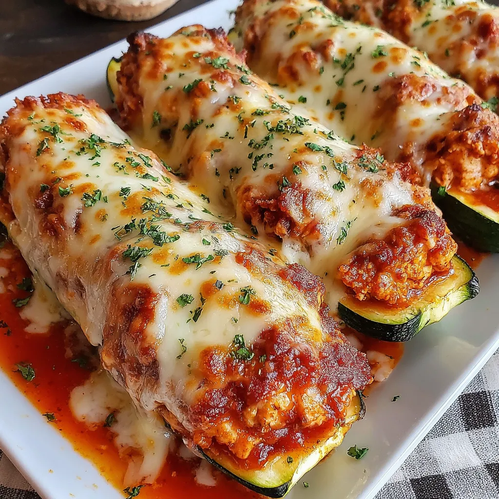 IRRESISTIBLE CHICKEN PARMESAN ZUCCHINI BOATS