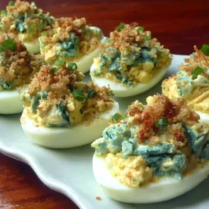 IRRESISTIBLE DRAGON DEVILISH EGGS 2 Dragon Devilish Eggs are beautifully presented in this featured image for a recipe or article.