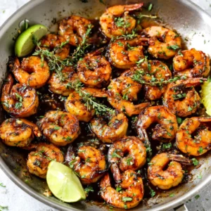 IRRESISTIBLE HONEY GARLIC SHRIMP 2 Delicious Honey Garlic Shrimp glistens on a plate, ready to be enjoyed as a featured dish.