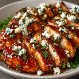 Delicious Hot Honey Feta Chicken, a flavorful dish featuring chicken topped with feta and a drizzle of hot honey.