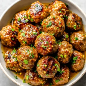 Keto Garlic Butter Meatballs are showcased in this appetizing featured image.