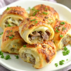 Keto Philly Cheesesteak Rolls are displayed as a delicious and cheesy low-carb alternative in this featured image.