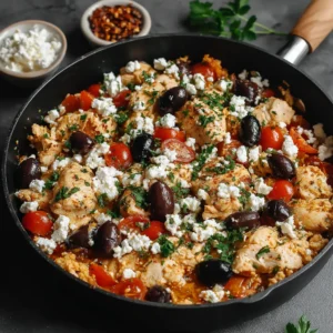 IRRESISTIBLE MEDITERRANEAN KETO CHICKEN SKILLET 2 Mediterranean Keto Chicken Skillet with vegetables and herbs, showcasing a delicious and healthy low-carb meal.