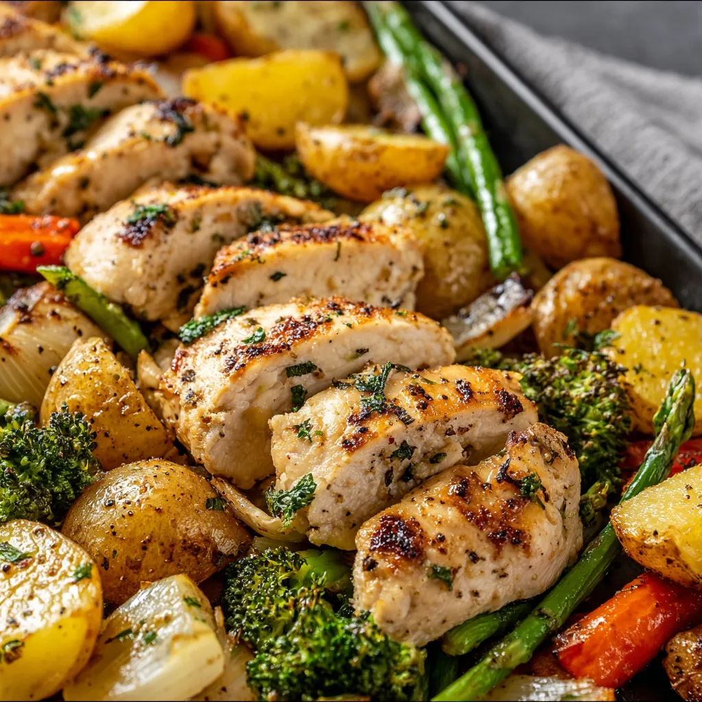 IRRESISTIBLE SHEET PAN GARLIC BUTTER CHICKEN & VEGGIES
