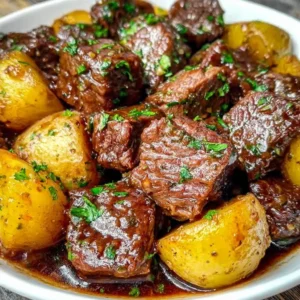 Garlic Butter Beef Bites, a featured image showcasing juicy and flavorful beef bites coated in a rich garlic butter sauce.