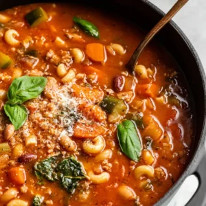 A vibrant bowl of homemade Minestrone Soup, featuring colorful vegetables and pasta, is shown as the featured image.
