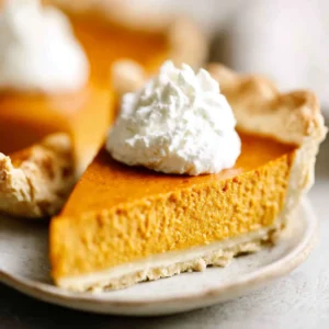 PERFECT PUMPKIN PIE RECIPE 2 A slice of warm, homemade Pumpkin Pie is displayed as the article's featured image.