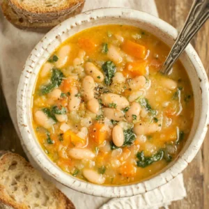 A delicious bowl of homemade White Bean Soup is presented as a featured image.