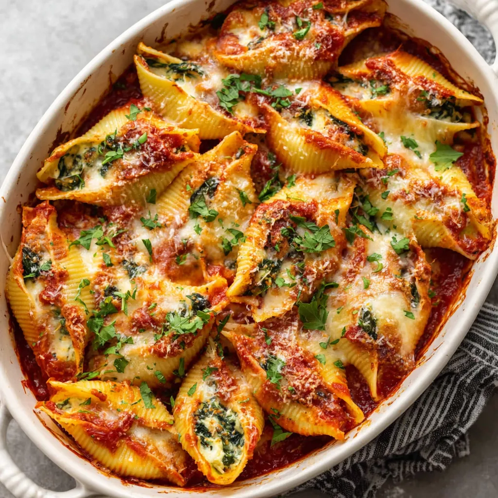 SPINACH RICOTTA STUFFED SHELLS EASY