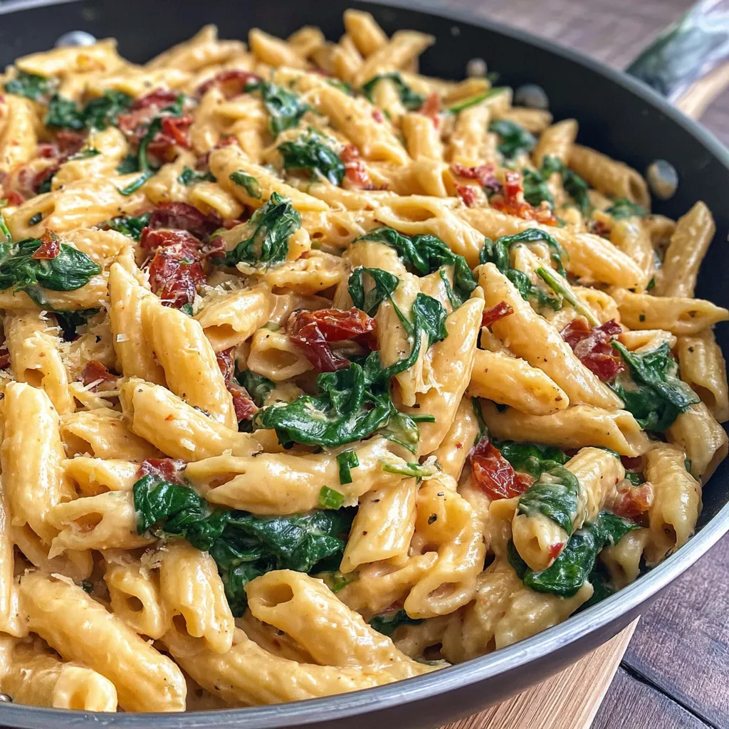 SPINACH TOMATO PASTA IRRESISTIBLE