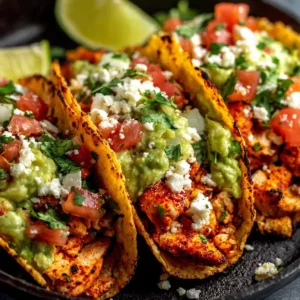 Close-up showcasing delicious Chicken Street Tacos, the featured image for this recipe.