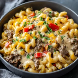 A delicious bowl of Philly Cheesesteak Mac is featured in this article.