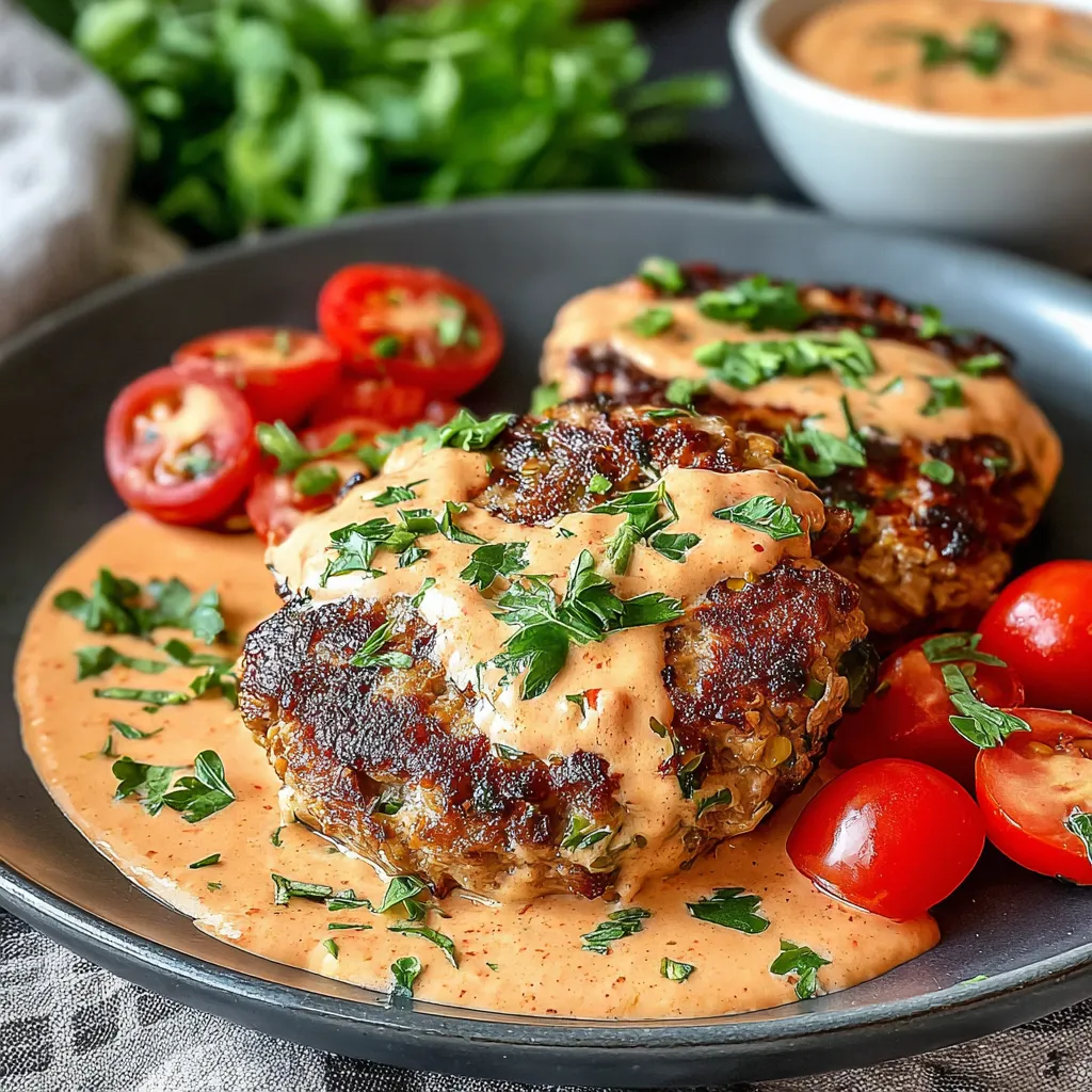 Close-up view of delicious Keto Feta Burgers, showcasing the creamy feta and juicy burger patty.