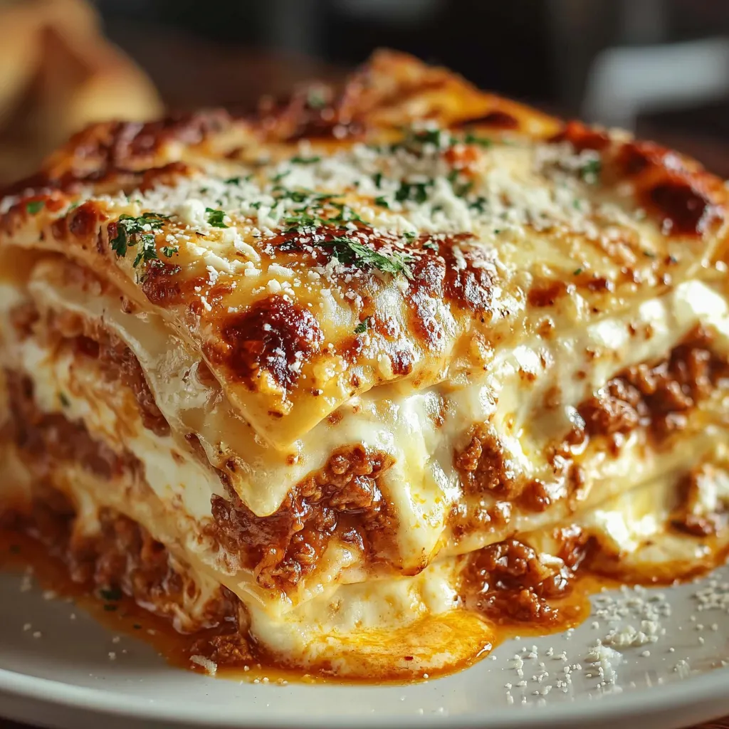 A close-up shot showcases a second serving of the delectable Million Dollar Lasagna, ready to be enjoyed.
