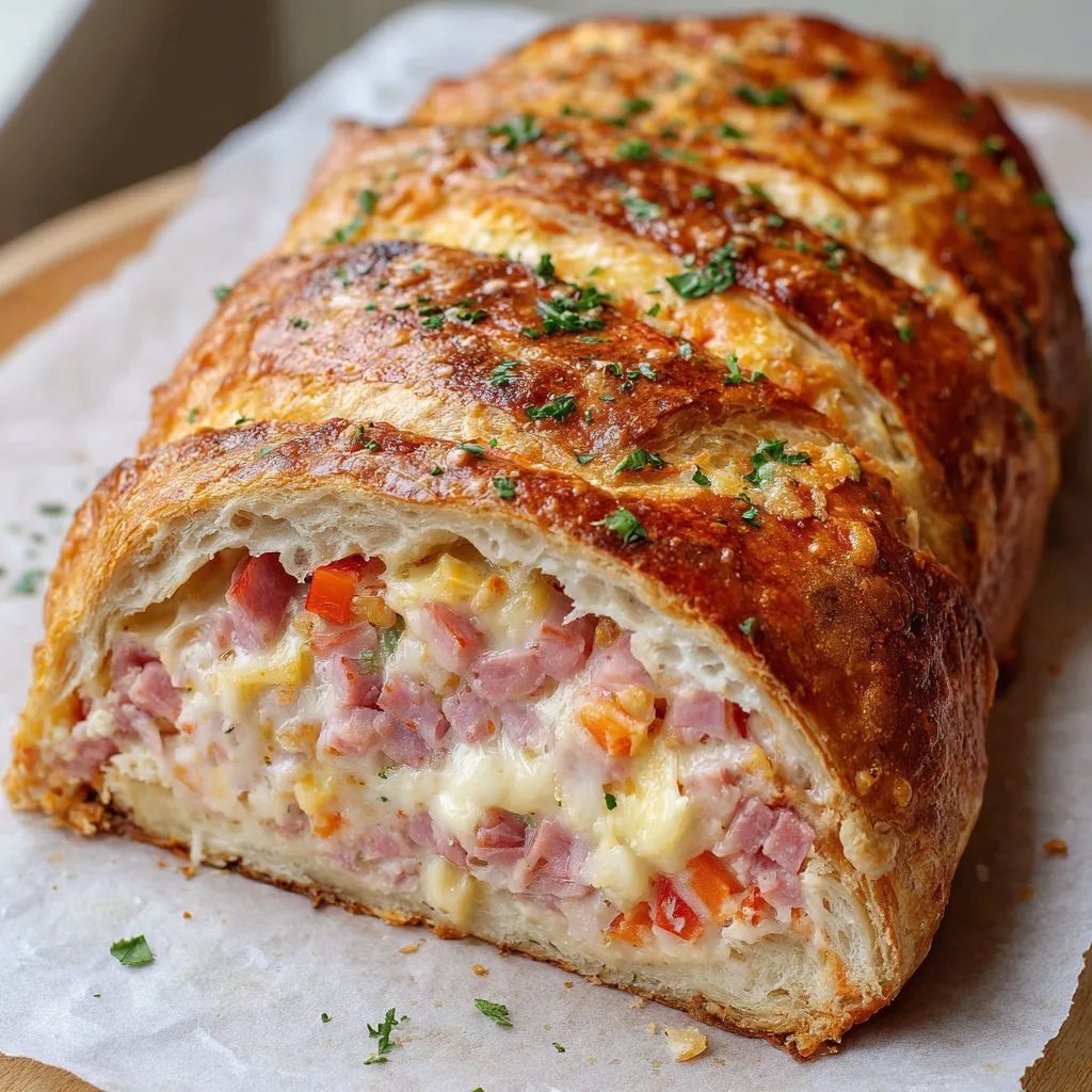 Close-up shot of freshly baked Cheesy Garbage Bread showing the gooey cheese and delicious toppings.