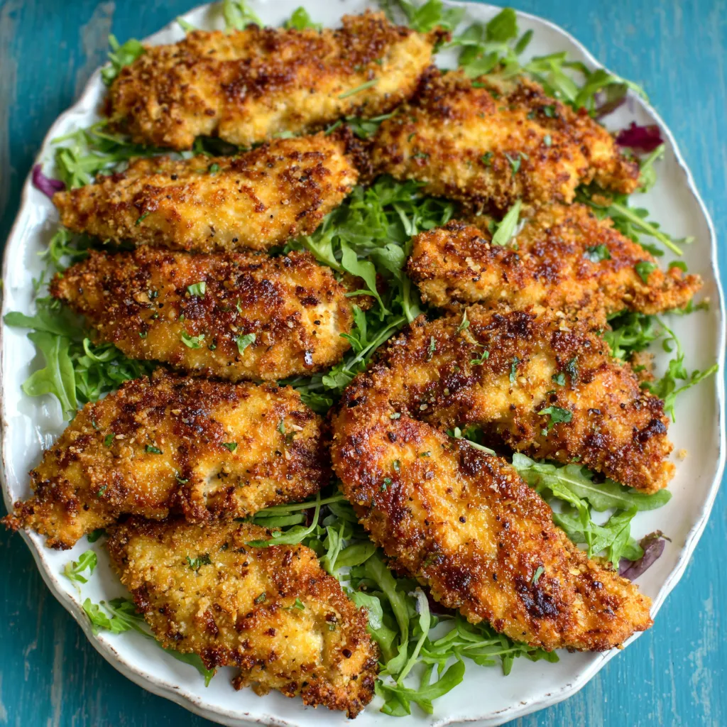 Mediterranean Chicken Tenders Recipe Close-up view of juicy and flavorful Mediterranean Chicken Tenders, ready to be enjoyed.