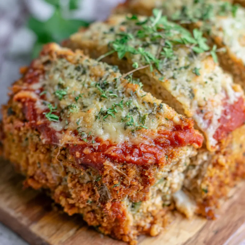 BAKED PARMESAN CHICKEN MEATLOAF AMAZING 1 Baked Parmesan Chicken Meatloaf featured image showing a delicious and savory homemade meatloaf.
