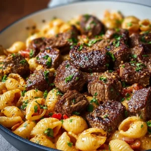 BEST CAJUN STEAK BITES SKILLET 2 Cajun Steak Bites are displayed as a delicious and flavorful featured image.