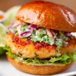 BEST EVER CHICKEN BURGERS 2 Featured image showing delicious and juicy Chicken Burgers.