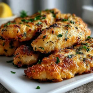 BEST GREEK CHICKEN TENDERS 2 A close-up shot displays golden-brown Greek Chicken Tenders, showcasing their crispy exterior and flavorful seasoning.