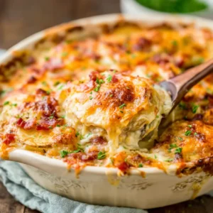 CREAMY PARMESAN SCALLOPED POTATOES ULTIMATE 2 Creamy Parmesan Scalloped Potatoes are beautifully displayed in this featured image, showcasing their golden, cheesy top.