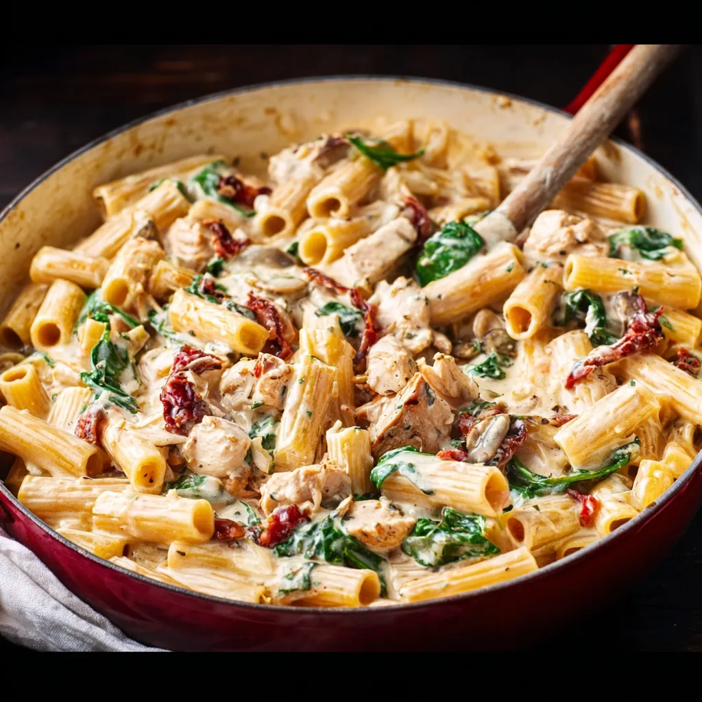 CREAMY TUSCAN CHICKEN PASTA EASY