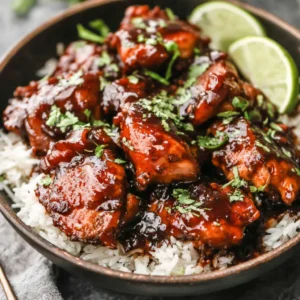 CROCK POT BOURBON CHICKEN EASY 2 Crock Pot Bourbon Chicken simmers in a slow cooker, ready to be served as a delicious and easy meal.