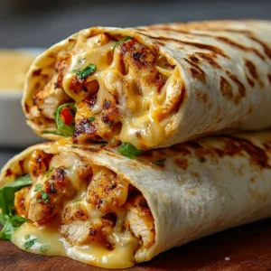 EASY CHICKEN WRAPS RECIPE 2 Delicious Chicken Wraps featured image showing a close-up of a colorful and appetizing wrap ready to eat.