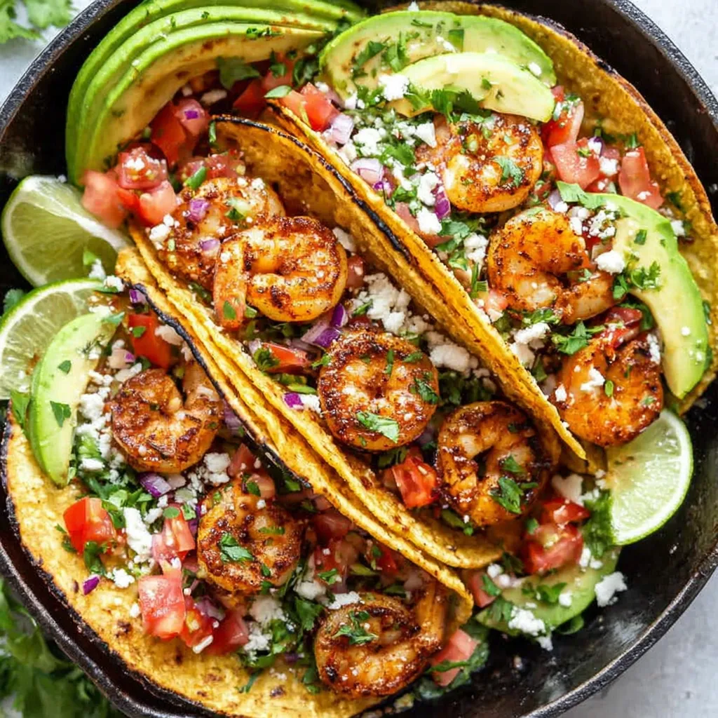 EASY SHRIMP TACOS RECIPE 1 A delicious plate of Shrimp Tacos, ready to be enjoyed as a featured image for a food blog post.