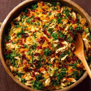 EASY THAI CHICKEN CABBAGE SKILLET 2 Thai Chicken Cabbage Skillet is a flavorful one-pan meal featuring chicken and cabbage cooked in a savory Thai-inspired sauce.