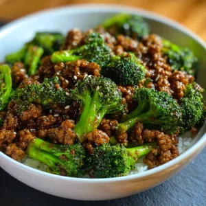 HONEY GARLIC BEEF & BROCCOLI EASY 2 Honey Garlic Beef & Broccoli is shown as a delicious and easy weeknight meal with tender beef, bright green broccoli, and a glistening honey garlic sauce.