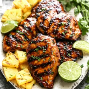 IRRESISTIBLE CARAMELIZED BROWN SUGAR PINEAPPLE CHICKEN 2 Caramelized Brown Sugar Pineapple Chicken is the star of this featured image, showcasing its delicious, caramelized glaze and juicy pineapple chunks.