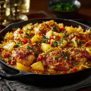 IRRESISTIBLE PINEAPPLE CHICKEN RICE 2 Featured image of delicious Pineapple Chicken Rice, a savory and sweet dish.