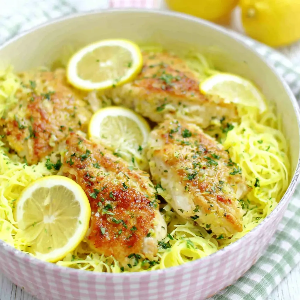 IRRESISTIBLE ROMANO CHICKEN LEMON GARLIC PASTA 1 Featured image of Romano Chicken Lemon Garlic Pasta, a delicious and easy weeknight meal.