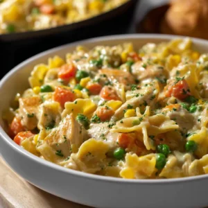 PERFECT CHICKEN POT PIE PASTA 2 Chicken Pot Pie Pasta, a creamy and comforting dish, is showcased as the featured image.