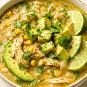 PERFECT WHITE CHICKEN CHILI 2 Delicious White Chicken Chili served in a white bowl, showcasing a comforting and hearty meal.