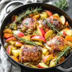 ROSEMARY APPLE CIDER CHICKEN PERFECT 2 Rosemary Apple Cider Chicken is beautifully displayed in this featured image, showcasing a delicious and comforting meal.