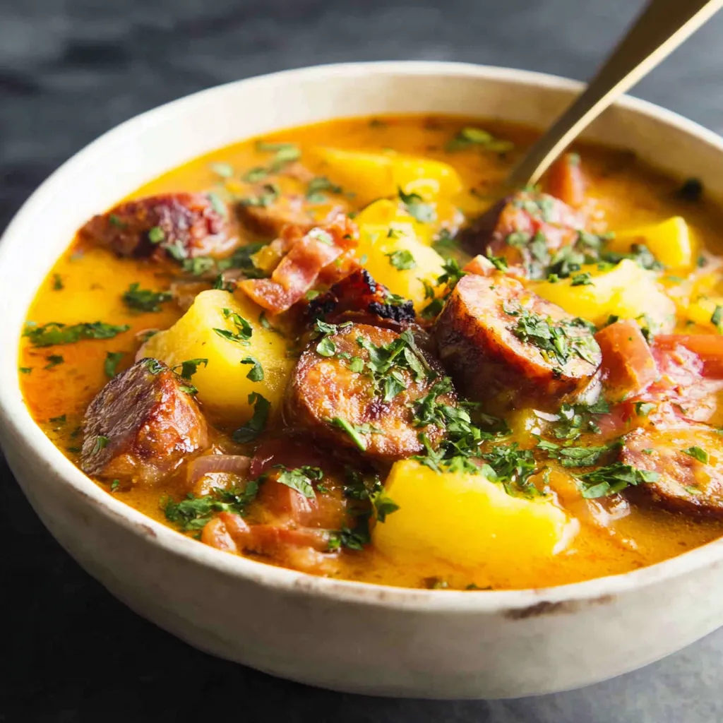 SMOKY SPANISH POTATO SOUP CHORIZO AMAZING