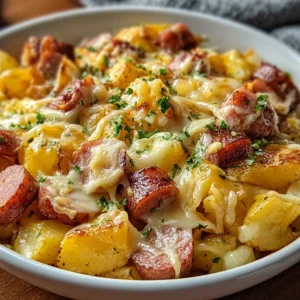 ULTIMATE CREAMY CHEESY RANCH POTATOES WITH SMOKED SAUSAGE 2 Creamy Cheesy Ranch Potatoes With Smoked Sausage, a delicious and comforting featured image showcasing a hearty potato dish.