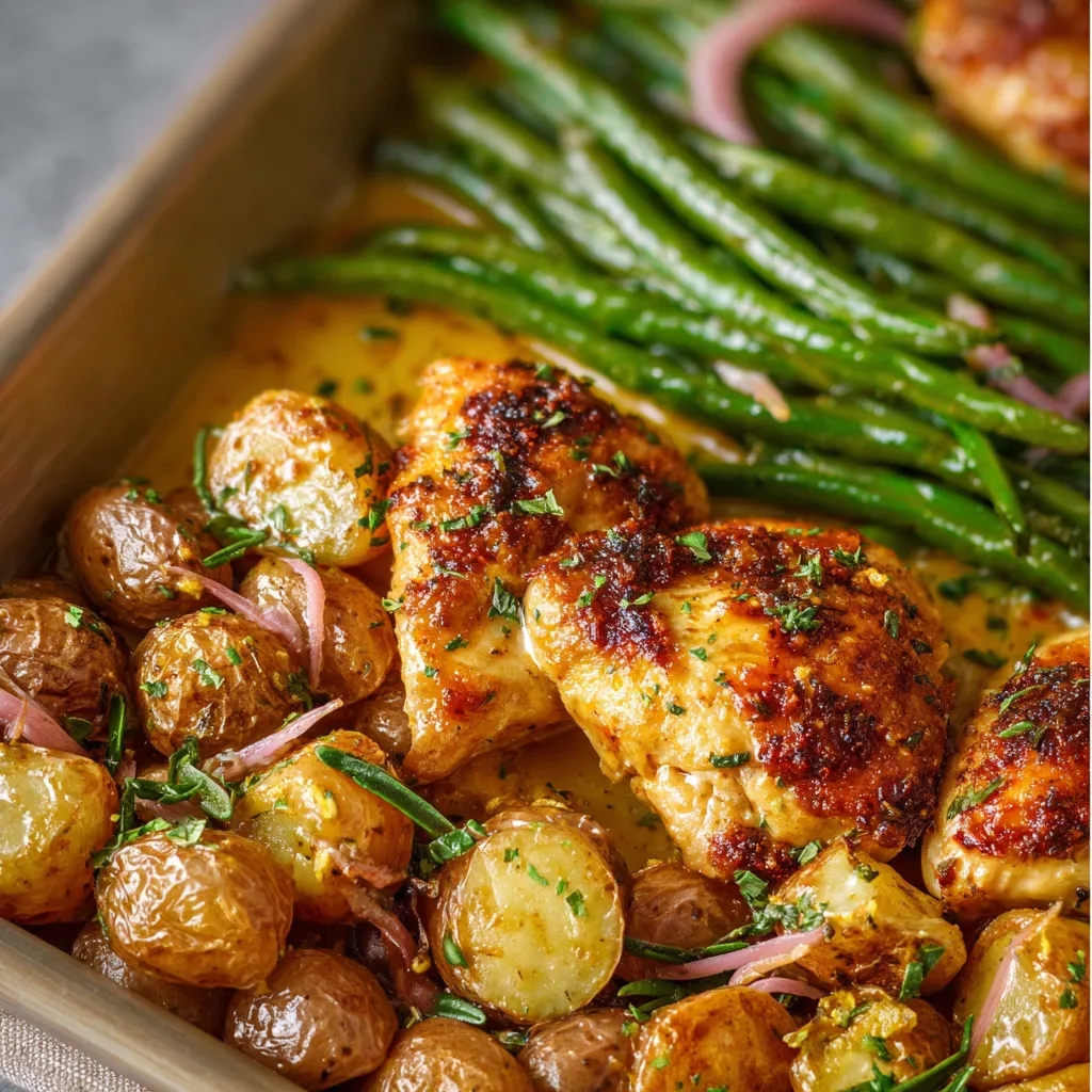 Close-up of a freshly baked Honey Mustard Chicken dish, showcasing its golden-brown crust and flavorful glaze.